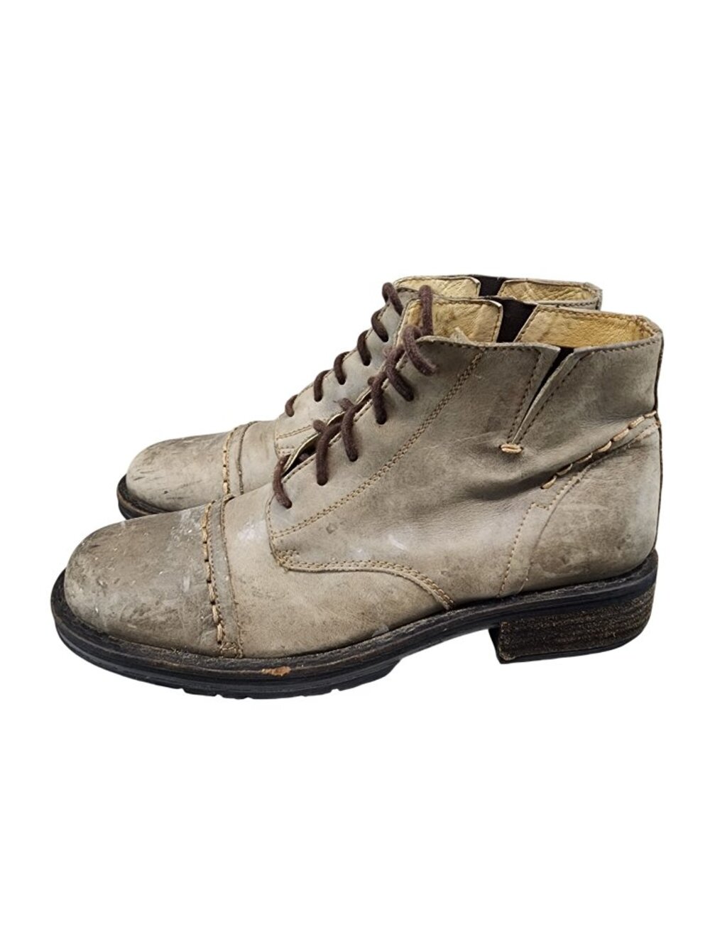 Kenneth Cole Reaction Shoes Mens Size 10 Tan Leather Cap Toe America Boot *Read*